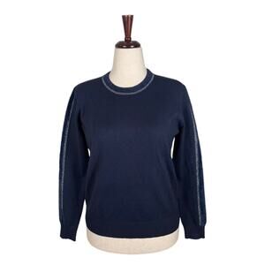 NEW  YAL New York Blue Striped Sleeve Sweater      Size: L